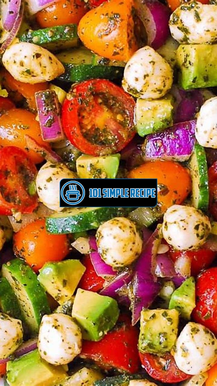Avocado Salad with Tomatoes, Mozzarella, and Basil Pesto | 101 Simple Recipe