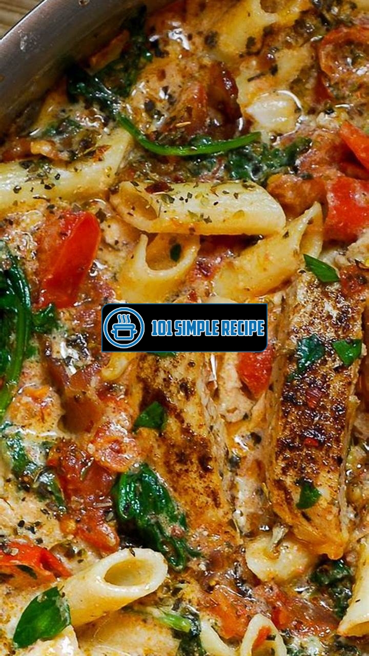 Delicious Chicken Penne Pasta with Bacon and Spinach in Creamy Tomato Sauce | 101 Simple Recipe