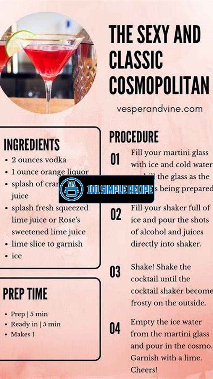 Discover the Irresistible Flavors of Cosmopolitan Recipe ML | 101 Simple Recipe