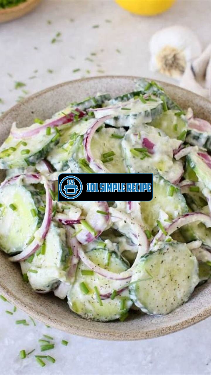 Create a Refreshing Cucumber Salad with Creamy Yogurt Dressing | 101 Simple Recipe