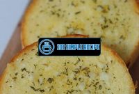Delicious Dairy-Free Garlic Bread Recipe: A Flavorful Twist | 101 Simple Recipe