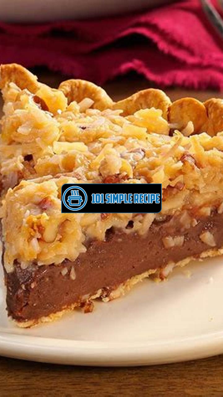 Indulge in the Deliciousness of German Chocolate Pie by Paula Deen | 101 Simple Recipe
