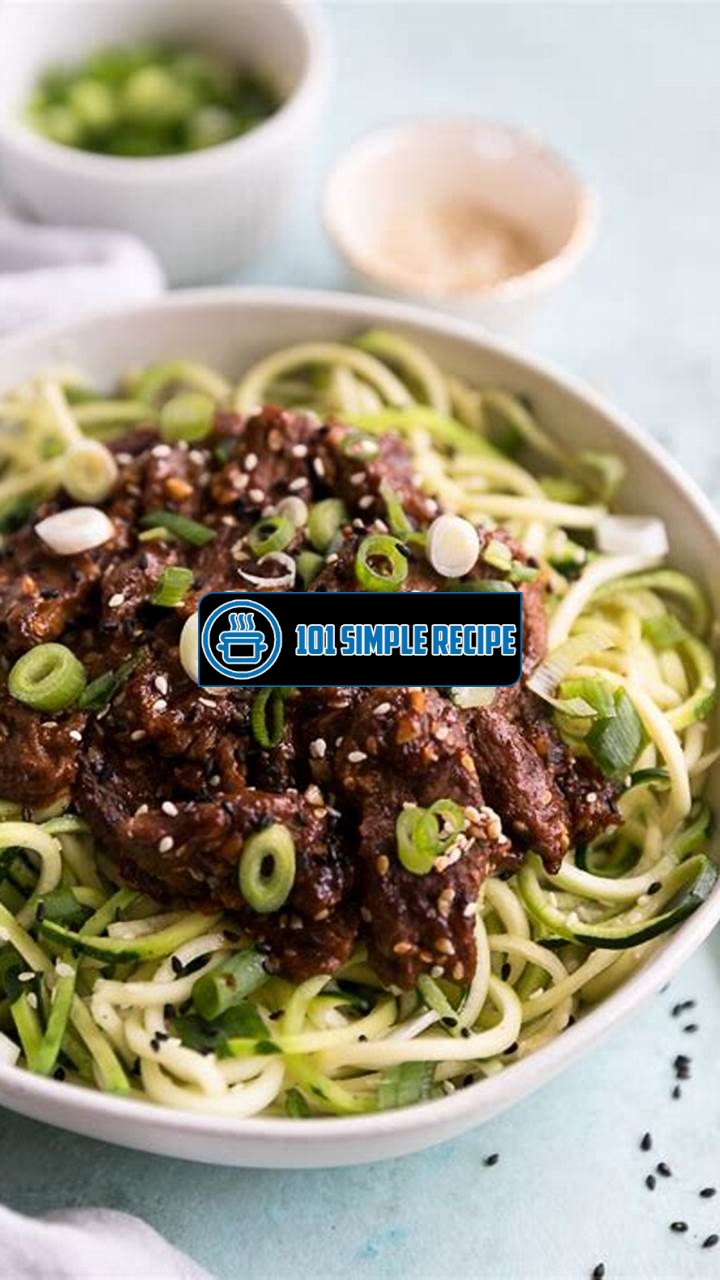 Delicious Korean Beef Zucchini Noodles Recipe | 101 Simple Recipe