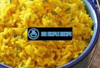 Discover the Delicious Delights of Plain Yellow Rice | 101 Simple Recipe