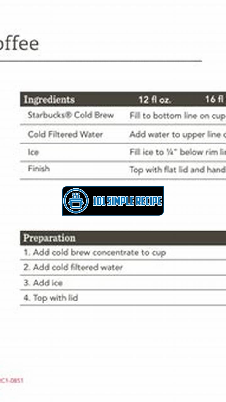 Create the Perfect Starbucks Cold Brew with Our Recipe Card | 101 Simple Recipe