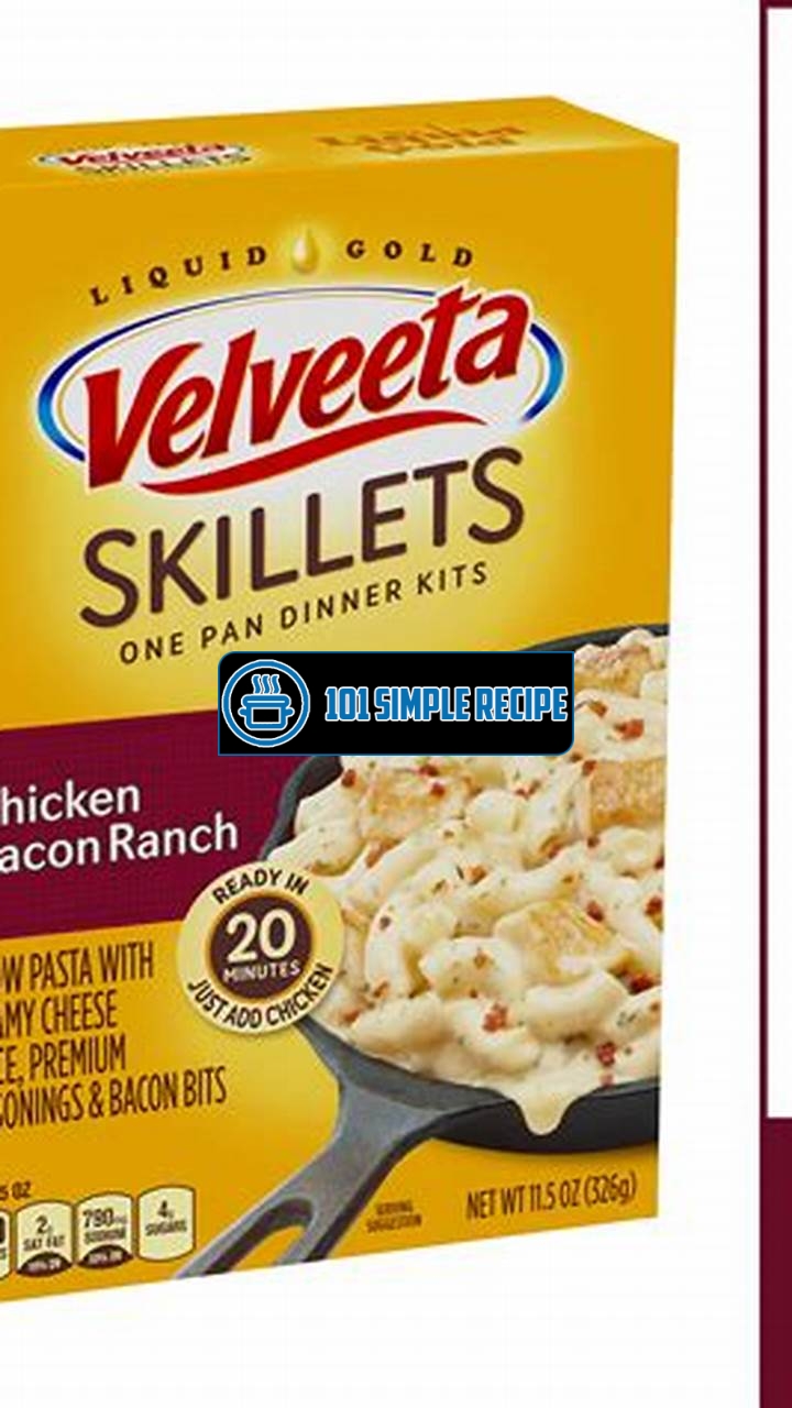 Delicious Velveeta Skillets Chicken Bacon Ranch Recipe | 101 Simple Recipe